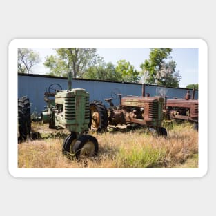 Three tractors. Sticker